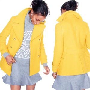 J Crew Yellow Peacoat Size 4